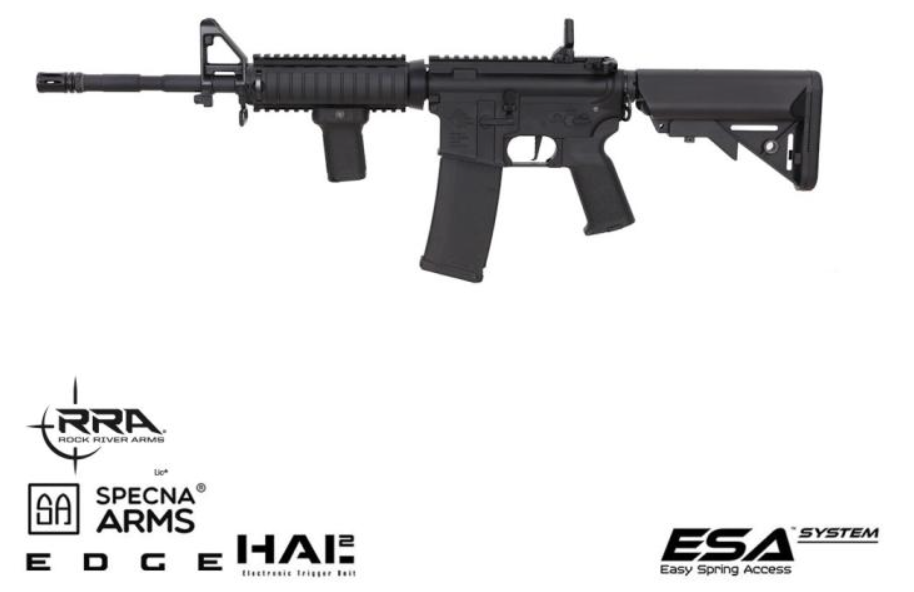 M4A1 RIS & Crane Rock River Arms RRA SA-E03 Edge HAL2 ETU nero di SPECNA ARMS