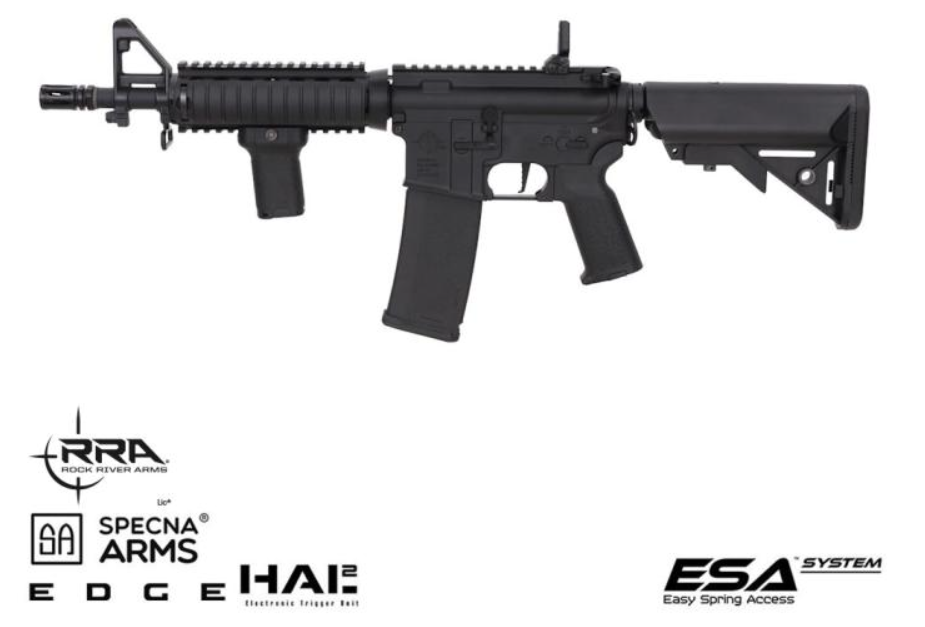 M4 CQB RIS & Crane RRA Rock River Arms SA-E04 Edge Gen.2 10.5" HAL2 ETU nero di SPECNA ARMS