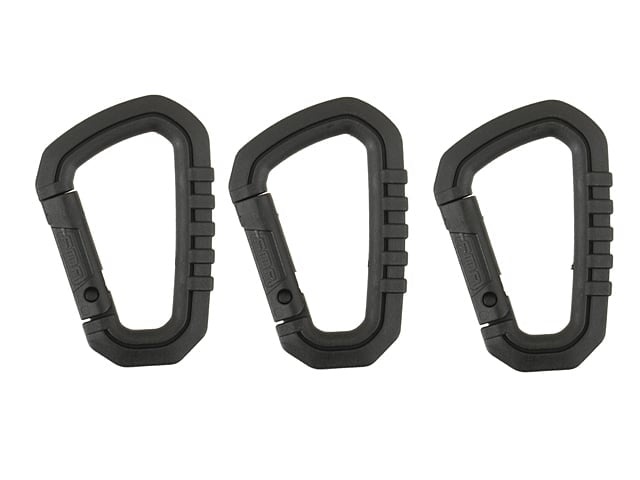Set di Moschettoni in Nylon - Nero - 3 pezzi di FMA