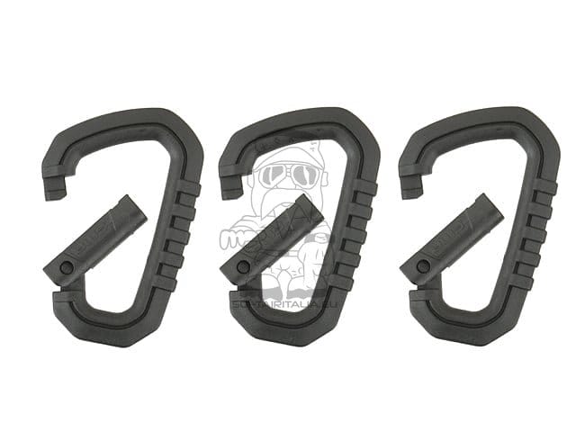 Set di Moschettoni in Nylon - Nero - 3 pezzi di FMA