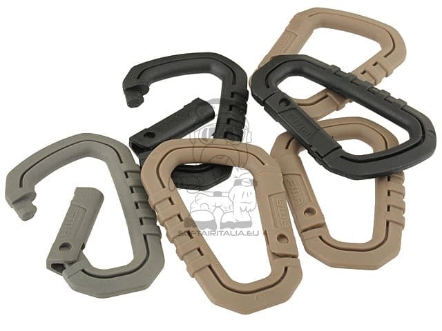 Set di Moschettoni in Nylon - Nero - 3 pezzi di FMA