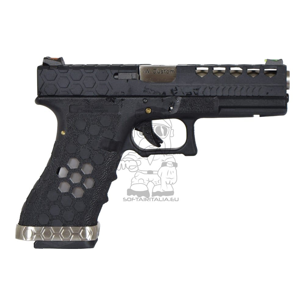 Pistola a Gas Hex-Cut Nera di AW CUSTOM