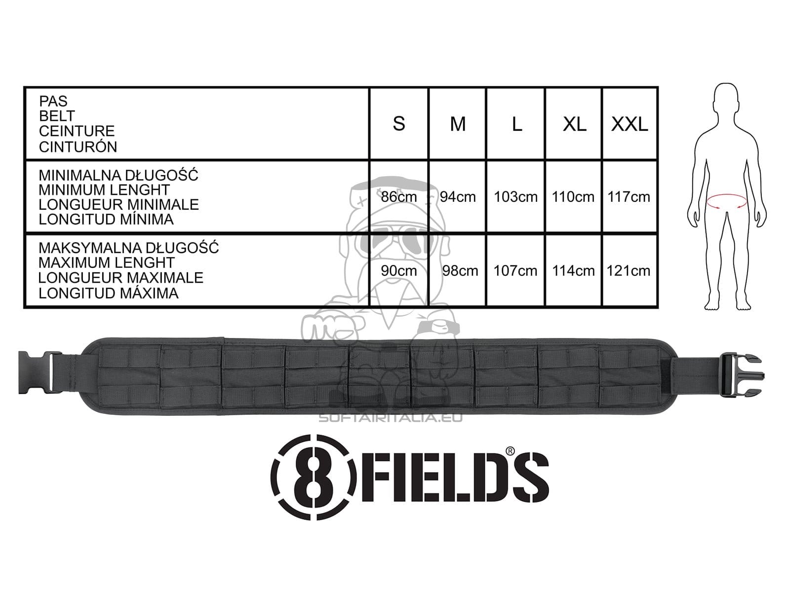Cintura Tattica Padded MOLLE (XL) - Coyote di 8FIELDS