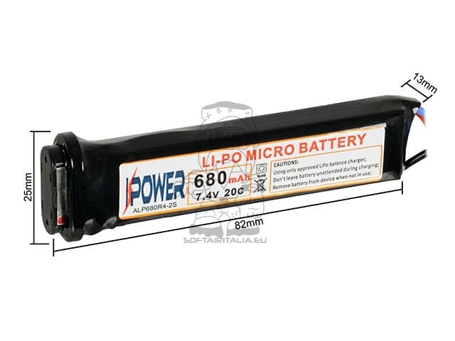 Batteria Li-Po 680mAh 7,4V per Pistole Elettriche di IPOWER