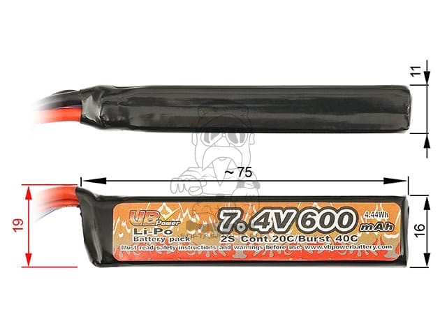Batteria Li-Po 600mAh 7,4V di VICTORY BATTERY