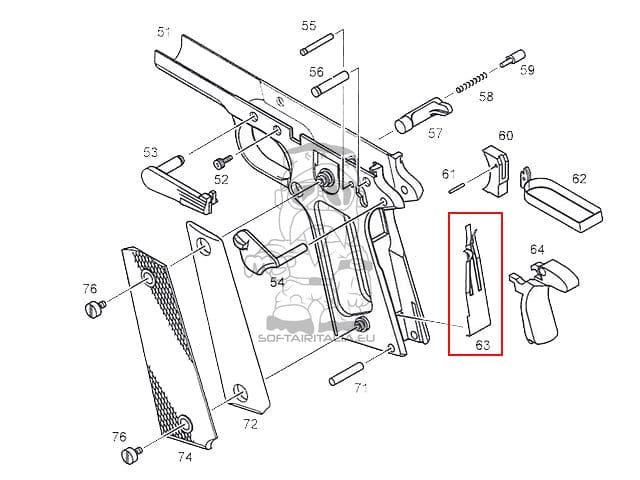 Molla di scatto per pistola 1911 di KJW