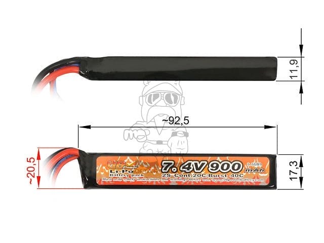 Batteria Li-Po 900mAh 7.4V di VICTORY BATTERY