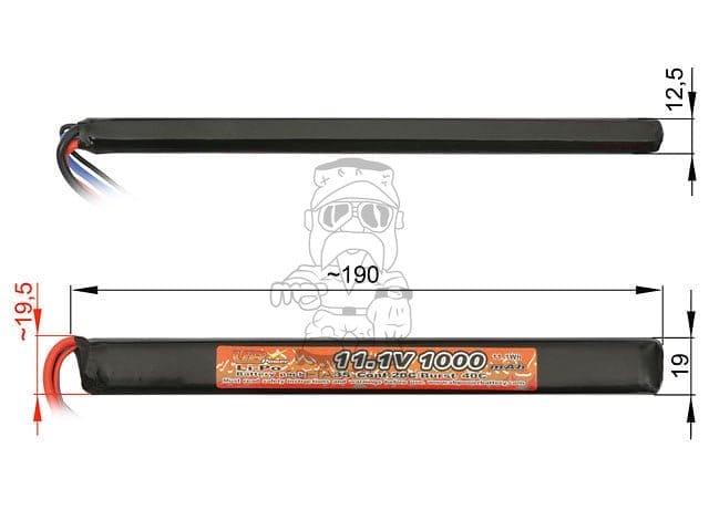Batteria Li-Po 1000mAh 11,1V 20/40C di VICTORY BATTERY