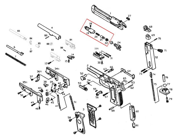 Nozzle Completo per M9 di KJW