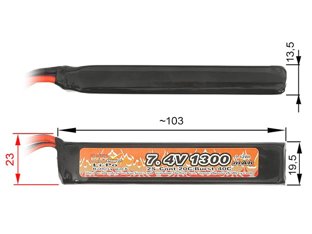 Batteria Li-Po 1300mAh 7,4V di 8FIELDS