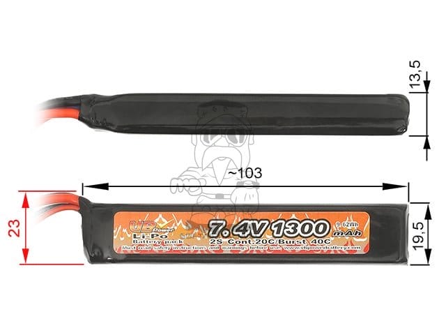 Batteria Li-Po 1300mAh 7,4V di 8FIELDS