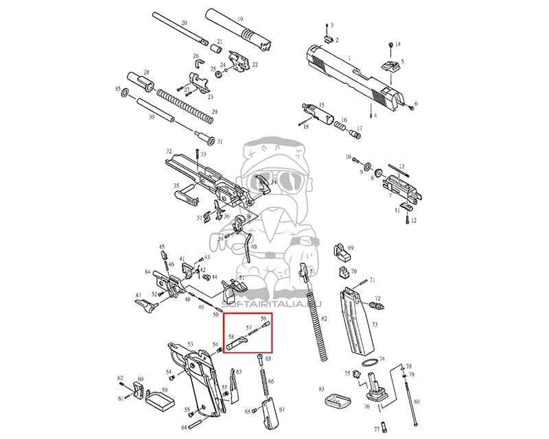 Kit di riparazione per rilascio caricatore KP-05 di KJW