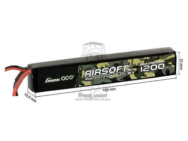 Batteria LiPo 25C 1200mAh 11.1V di GENS ACE