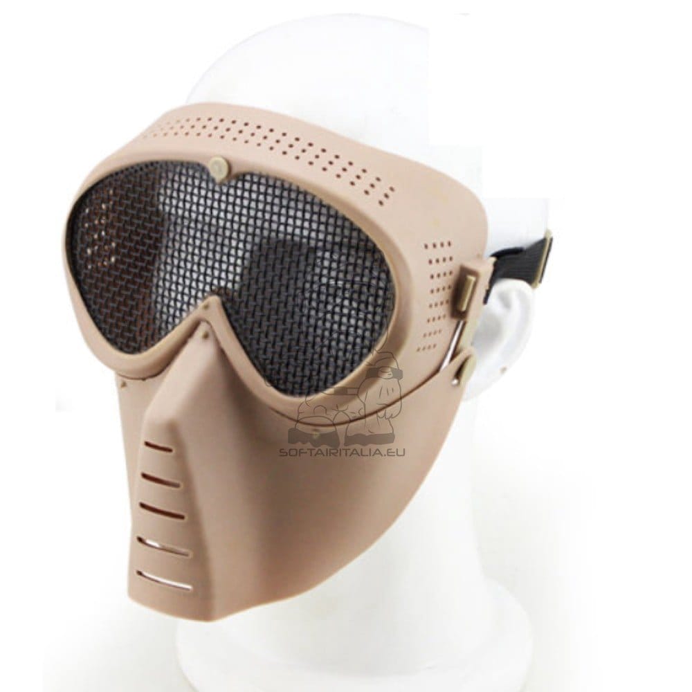 Maschera Small Fly con Rete Metallica Tan di WOSPORT