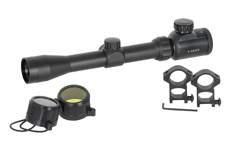 Ottica 3-9x32E con anelli di montaggio alti di PCS