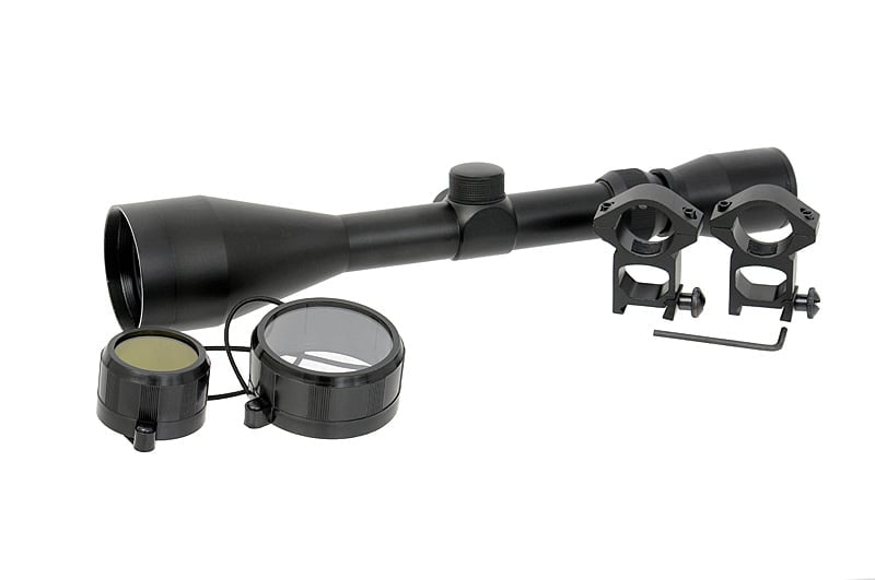 Ottica 3-9x50 con anelli di montaggio alti di PCS