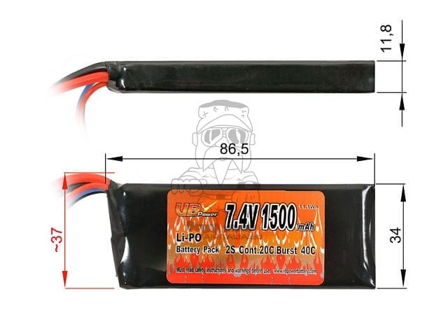 Batteria Li-Po 1500mAh 7,4V 20/40C di VICTORY BATTERY