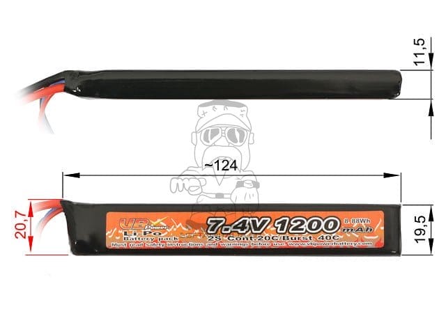 Batteria Li-Po 1200mAh 7,4V 20/40C di VICTORY BATTERY