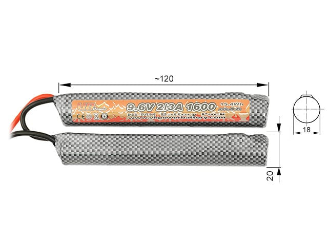 Batteria NiMH 1600mAh 9,6V - mini SF type di VICTORY BATTERY