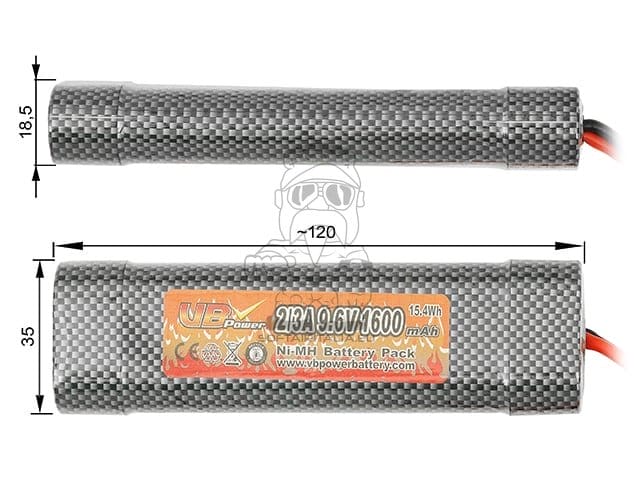 Batteria NiMH 1600mAh 9,6V di VICTORY BATTERY