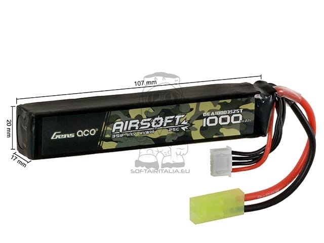 Batteria LiPo 1000mAh 11.1V di GENS ACE