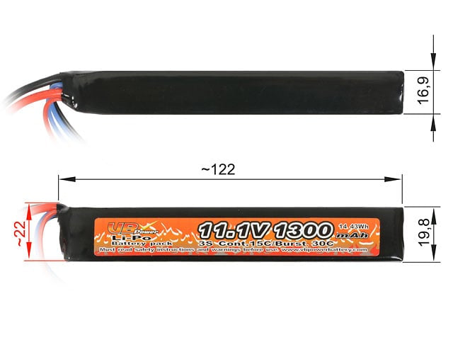 Batteria Li-Po 1300mAh 11,1V 15/30C di VICTORY BATTERY