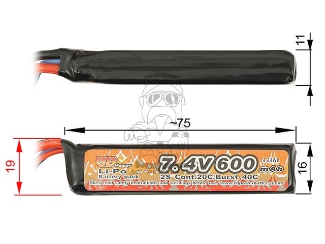 Batteria Li-Po 600mAh 7,4V 20C di VICTORY BATTERY