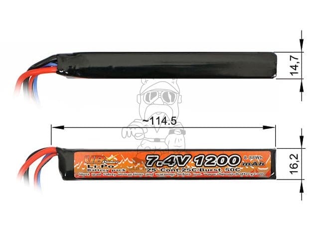 Batteria Li-Po 1200mAh 7,4V di VICTORY BATTERY
