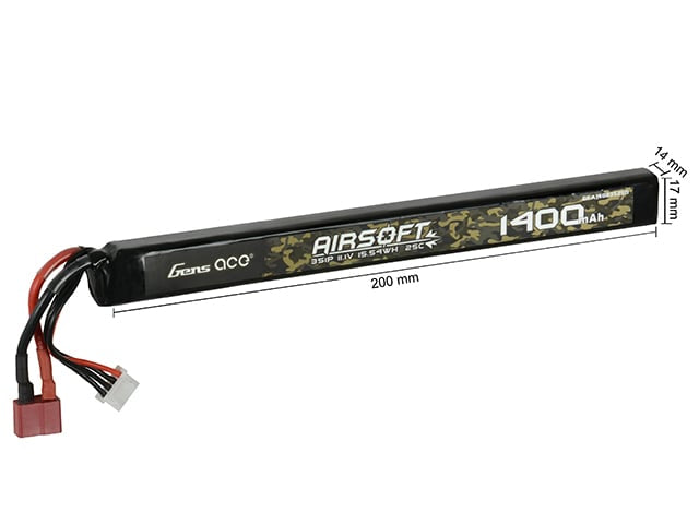 Batteria 25C 1400mAh 11.1V LiPo Mini T-Plug di GENS ACE