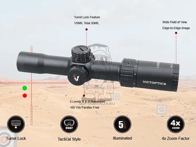 Ottica LPVO Victoptics S4 1.5-6X28 di VECTOR OPTICS