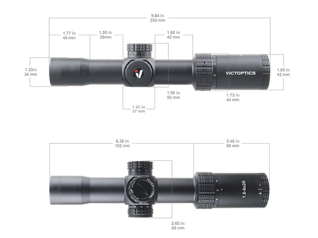 Ottica LPVO Victoptics S4 1.5-6X28 di VECTOR OPTICS