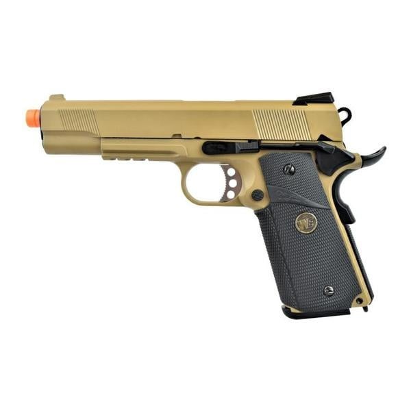 Pistola a Gas 1911 M E U Rail Tan di WE