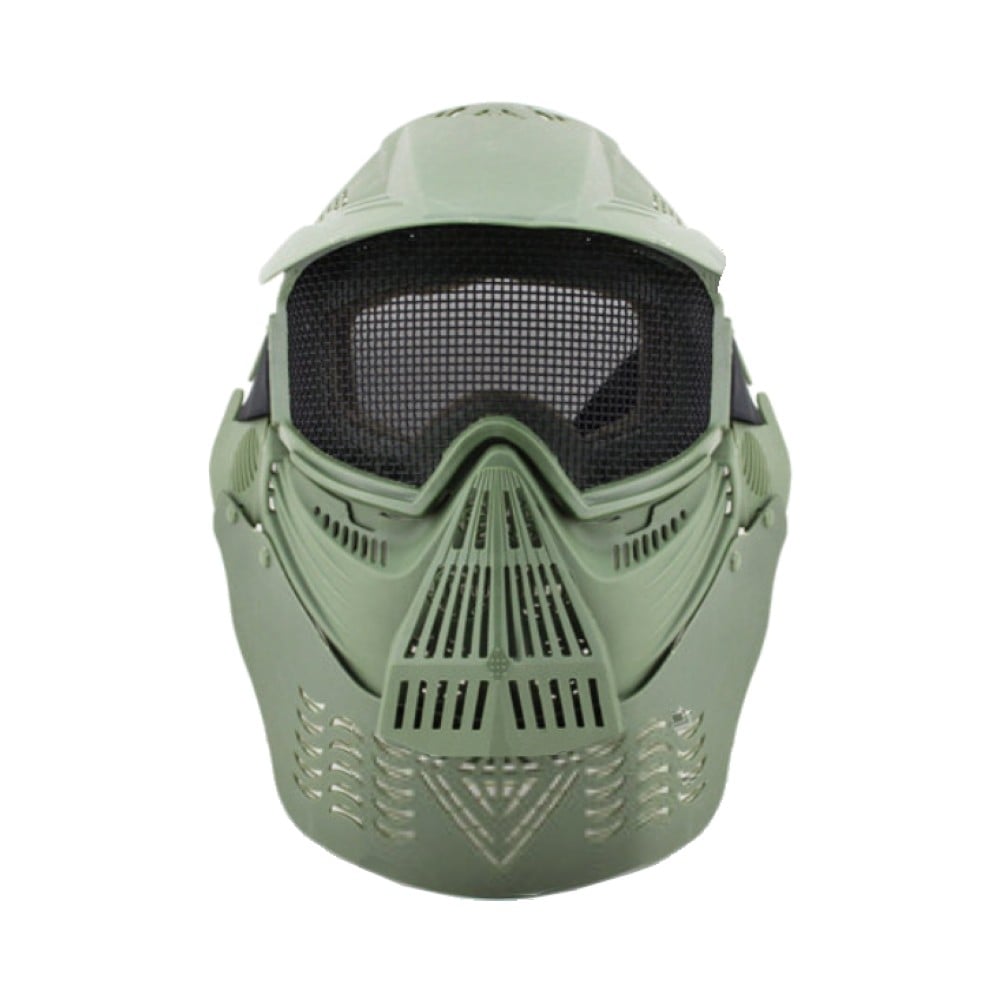 Maschera intero viso con rete metallica Olive Drab di WOSPORT