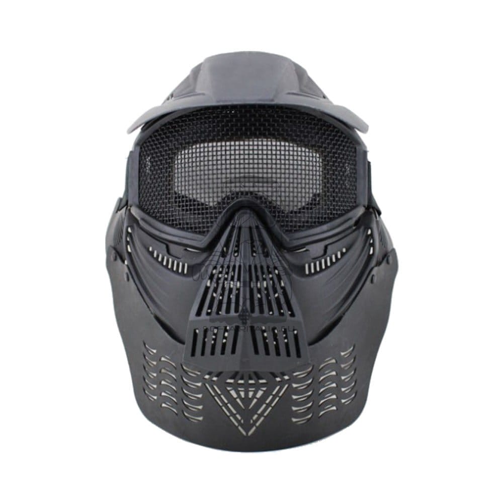Maschera intero viso con rete metallica nera di WOSPORT