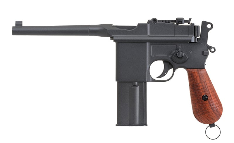 Pistola CO2 Mauser C96 M712 Broomhandle nera di KWC