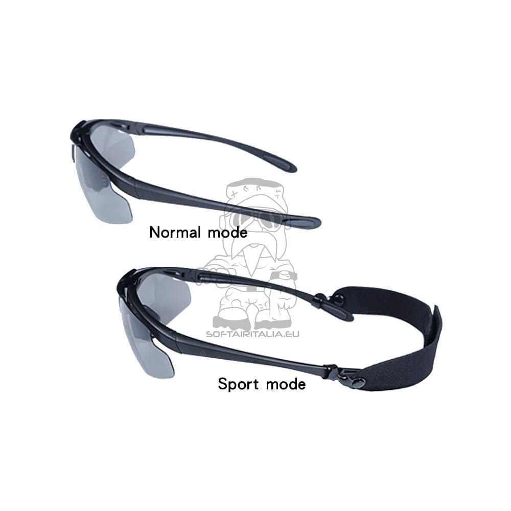 Occhiali con 3 lenti montatura nera di WOSPORT