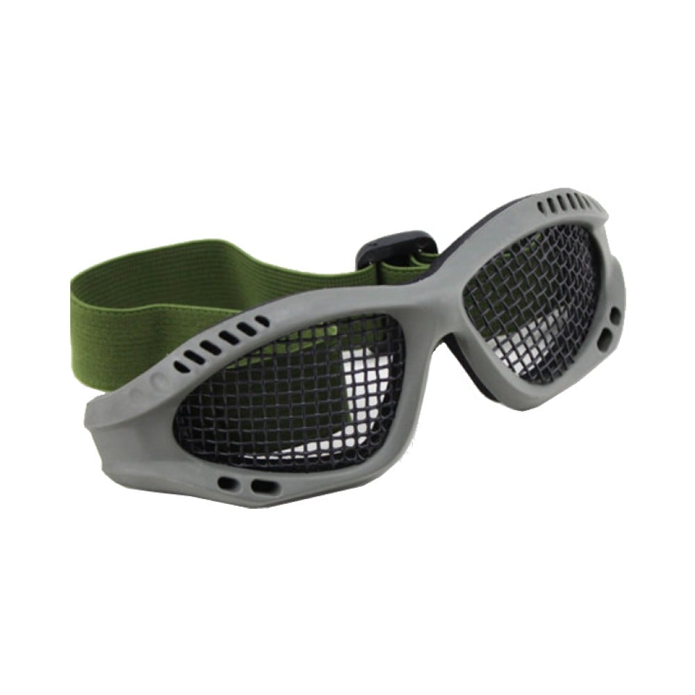 Occhiali tattici con rete metallica Olive Drab di WOSPORT