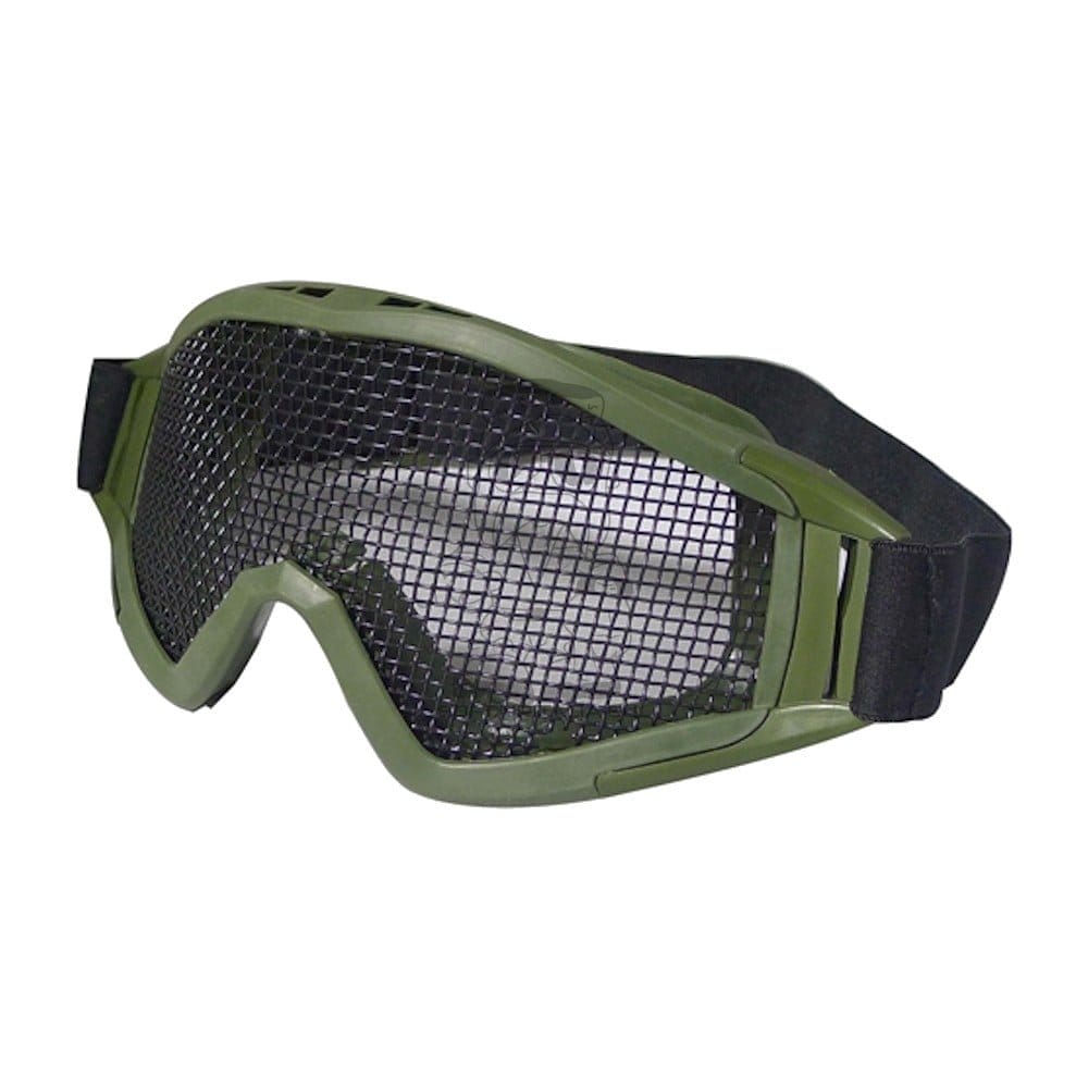 Maschera con rete metallica olive drab di WOSPORT