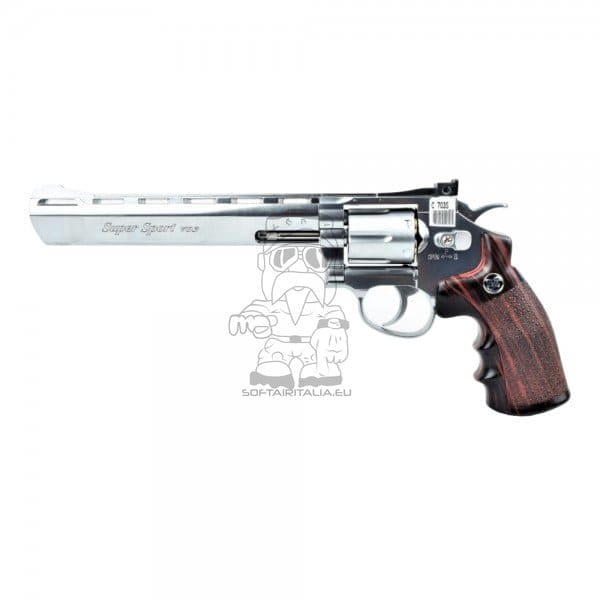 Revolver a CO2 Win Gun 8 pollici, argento