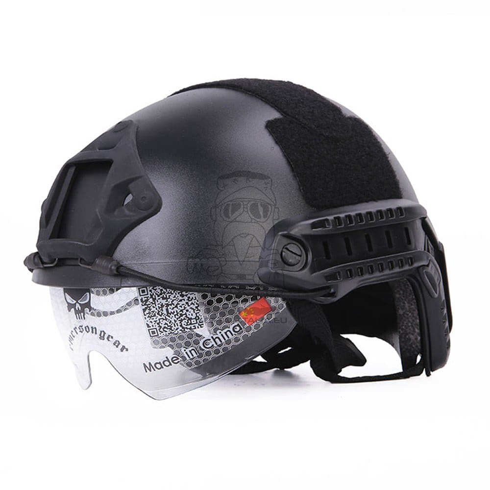 Elmetto Fast nero con occhiale a scomparsa di EMERSONGEAR