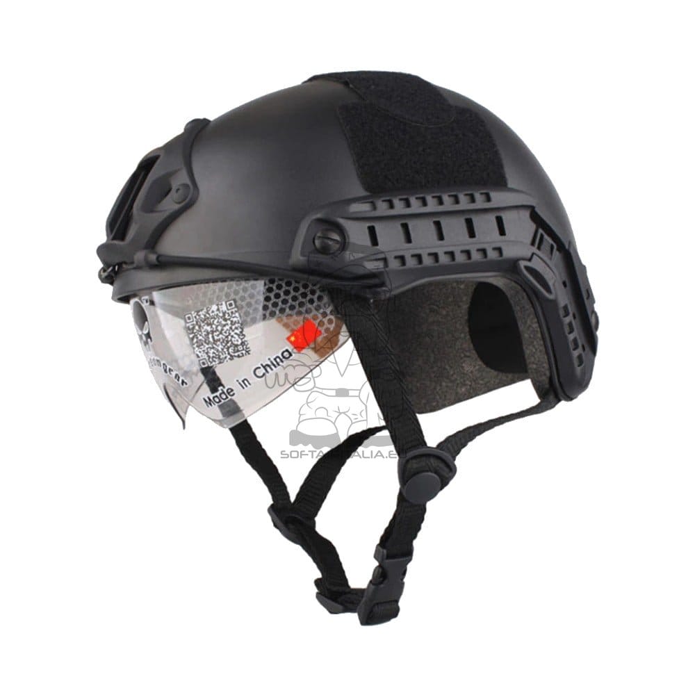 Elmetto Fast nero con occhiale a scomparsa di EMERSONGEAR
