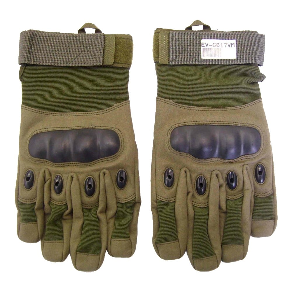 Guanti tattici con paranocche rinforzato verdi XL