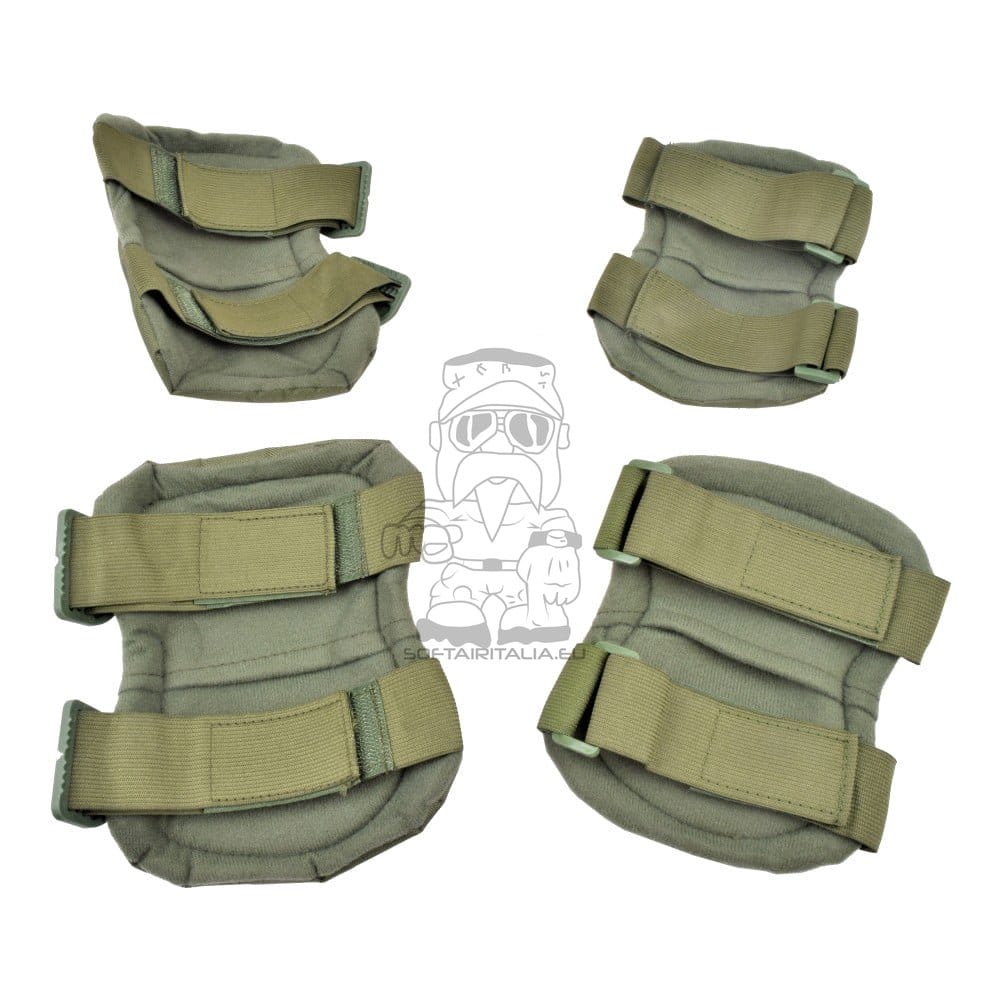 Set ginocchiere e gomitiere Olive Drab di WOSPORT