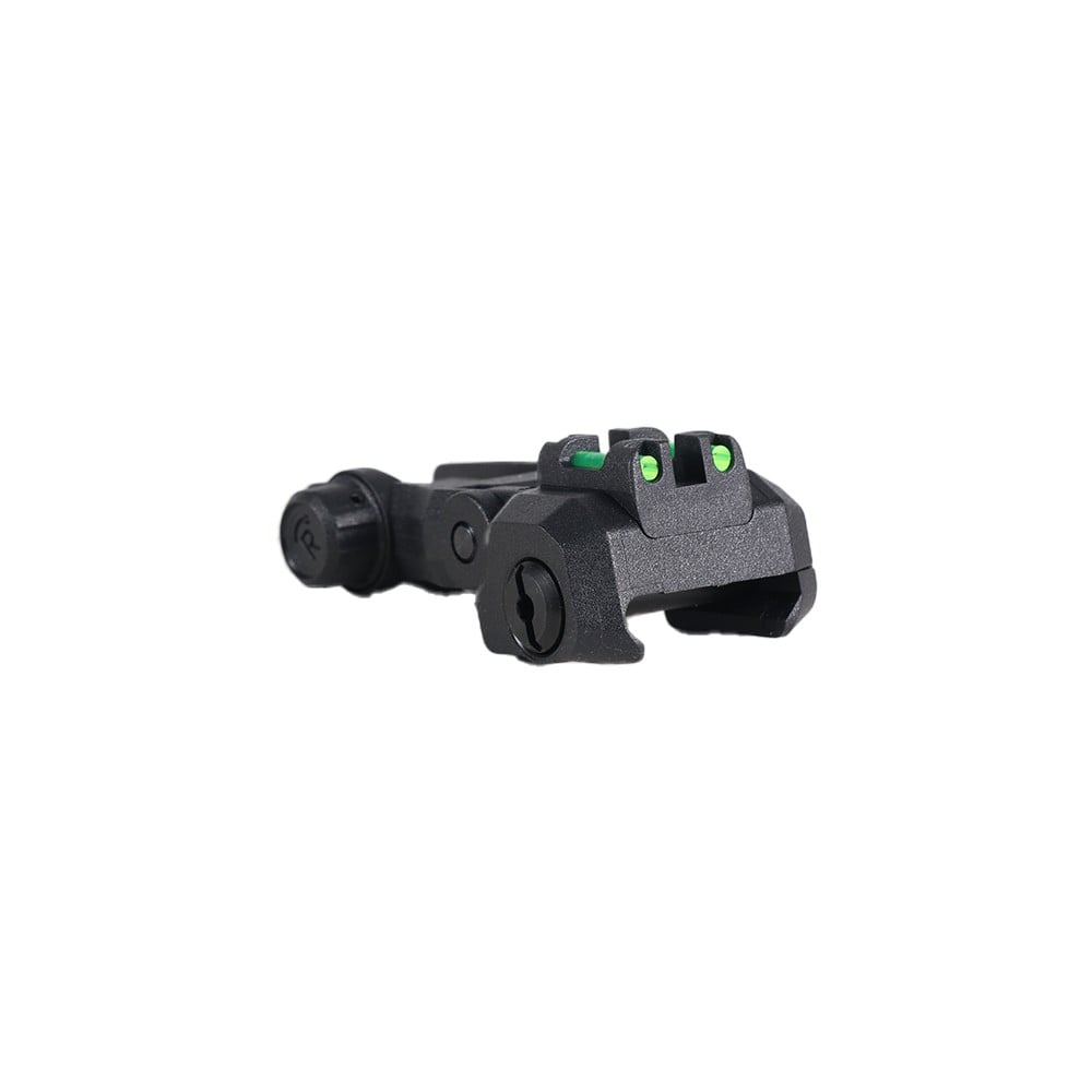 Tacche di mira doppio profilo flip-up in fibra ottica nere di G&G