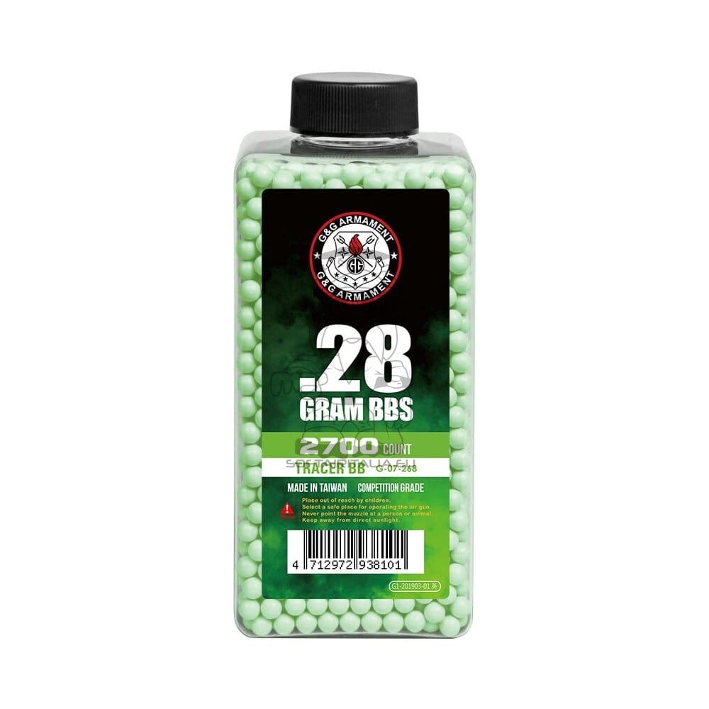 Pallini traccianti 0.28g verdi 2700 pezzi di G&G
