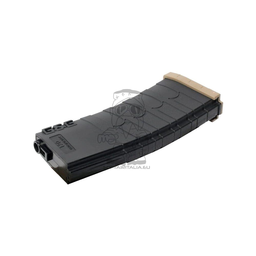 Caricatore Mid-Cap 120 colpi per GR16 e M4 nero/tan di G&G