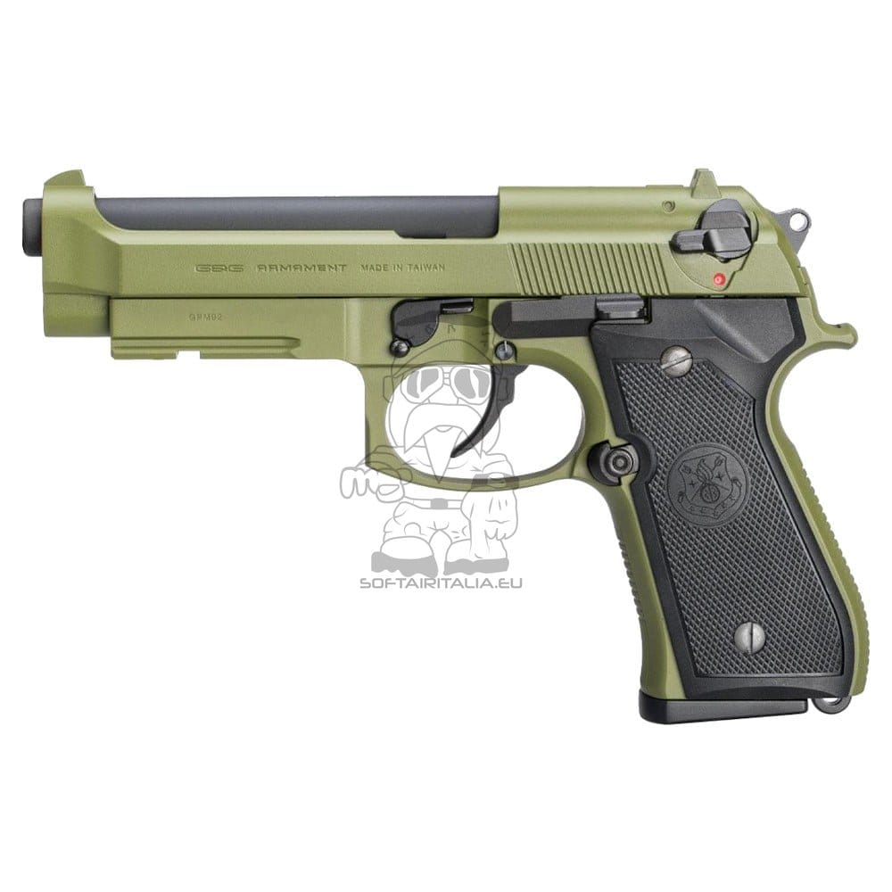 Pistola a gas scarrellante GPM92 GP2 Hunter Green di G&G