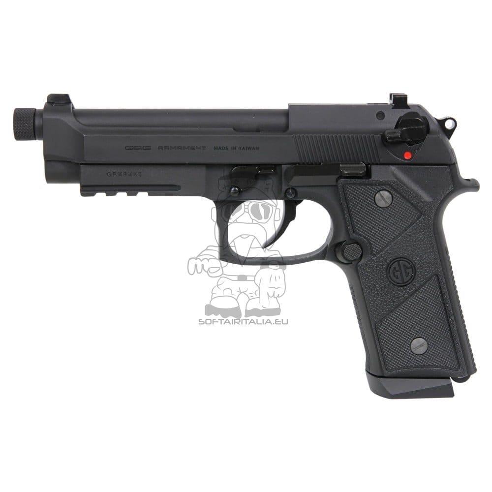 Pistola a gas scarrellante GPM9 MK3 nera di G&G