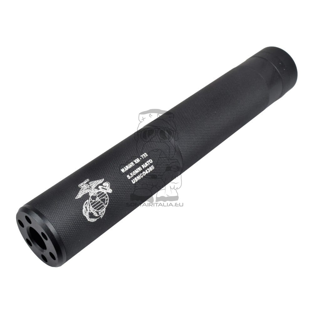 Silenziatore tipo R in alluminio 200mm x 30mm di CYMA