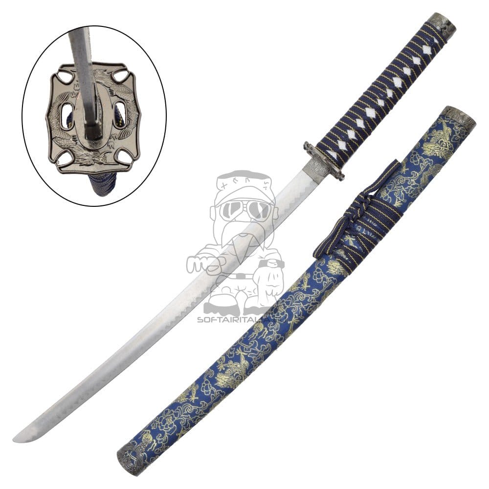Set ornamentale Katana, Wakizashi e Tanto blu